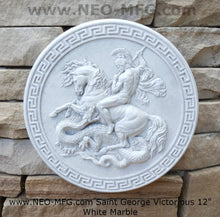 Load image into Gallery viewer, Roman Greek Saint George the Victorious Stone Carving Sculpture Wall Frieze 12&quot; www.Neo-Mfg.com
