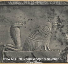 Load image into Gallery viewer, History Egyptian Wadjet &amp; Nekhbet Stela Fragment Sculptural wall relief plaque www.Neo-Mfg.com 6.5&quot; b23
