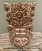 Load image into Gallery viewer, History Aztec Maya Artifact mask Sun Stone &amp; Serpents Sculpture Statue 10&quot; Tall www.Neo-Mfg.com
