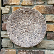 Load image into Gallery viewer, History MAYAN AZTEC CALENDAR Sculptural wall relief plaque 16&quot; curved www.Neo-Mfg.com
