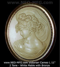 Load image into Gallery viewer, Victorian Cameo silhouette West wind Sculpture wall Plaque Bas relief 11&quot; www.Neo-Mfg.com left face Bottee 1889 world fair m20a
