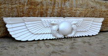 Load image into Gallery viewer, History Egyptian Ur Uatchti Winged Sun Disk Pediment hieroglyph Sculptural wall art relief www.Neo-Mfg.com 20&quot;
