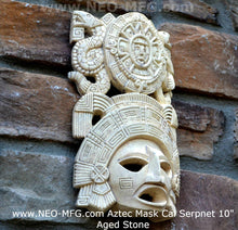 Load image into Gallery viewer, History Aztec Maya Artifact mask Sun Stone &amp; Serpents Sculpture Statue 10&quot; Tall www.Neo-Mfg.com
