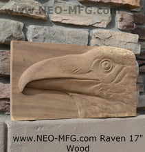 Load image into Gallery viewer, Animal Raven bird Sculptural wall relief nature carving tile plaque www.Neo-Mfg.com 17&quot;
