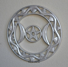 Load image into Gallery viewer, Celestial Triple Moon Pentacle Wall Sculpture Statue 12&quot; Tall Neo-Mfg
