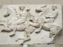 Load image into Gallery viewer, Roman Greek Parthenon Horseman rider Artifact Carved Sculpture Statue www.Neo-Mfg.com 17&quot;
