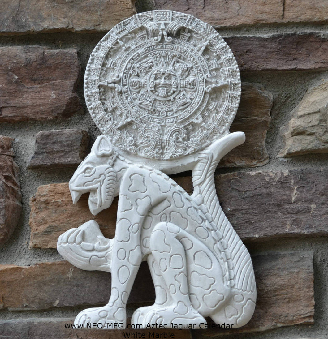 History Aztec Maya Jaguar Calendar Sun Stone Sculpture Statue 14