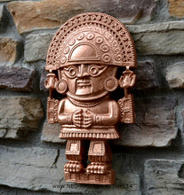 Load image into Gallery viewer, History Peru Inca Mesoamerican El Tumi Naymlap God King Sculptural wall relief plaque 12&quot; www.Neo-Mfg.com e23
