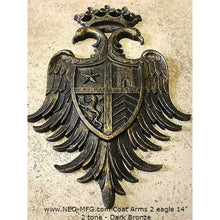 Load image into Gallery viewer, Decor Coat of Arms 2 Eagle wall plaque sign 14&quot; www.Neo-Mfg.com home garden decor art medieval
