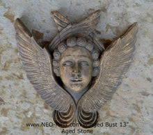 Load image into Gallery viewer, Angel Wings bust wall sculpture statue plaque www.Neo-Mfg.com 13&quot;
