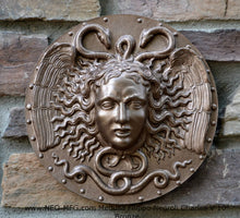 Load image into Gallery viewer, History Medusa Filippo Negroli Charles V shield design Artifact Carved Sculpture Statue 10&quot; www.Neo-Mfg.com n2
