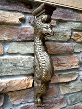 Load image into Gallery viewer, Dragon Corbel Carved Sculpture Statue www.Neo-Mfg.com 20&quot; wall art home garden decor
