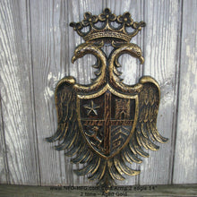 Load image into Gallery viewer, Decor Coat of Arms 2 Eagle wall plaque sign 14&quot; www.Neo-Mfg.com home garden decor art medieval
