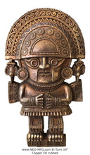 Load image into Gallery viewer, History Peru Inca Mesoamerican El Tumi Naymlap God King Sculptural wall relief plaque 12&quot; www.Neo-Mfg.com e23
