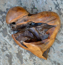 Load image into Gallery viewer, Solid Aged wood Heart wall home decor sculpture 14&quot; x 12&quot; www.NEO-MFG.com - 1 of a kind - Love
