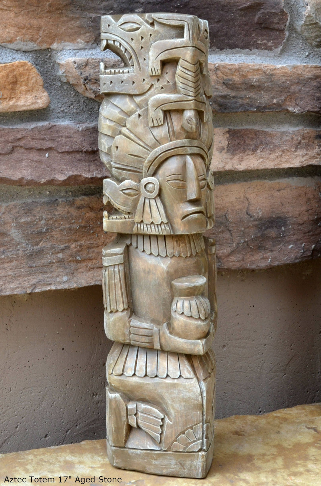 History Aztec Maya Mesoamerica Totem Medicine Man Artifact Stelae Sculpture Statue Neo-Mfg 17