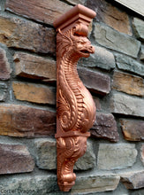 Load image into Gallery viewer, Dragon Corbel Carved Sculpture Statue www.Neo-Mfg.com 20&quot; wall art home garden decor
