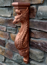 Load image into Gallery viewer, Dragon Corbel Carved Sculpture Statue www.Neo-Mfg.com 20&quot; wall art home garden decor
