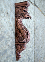 Load image into Gallery viewer, Dragon Corbel Carved Sculpture Statue www.Neo-Mfg.com 20&quot; wall art home garden decor
