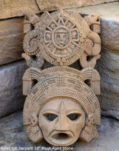 Load image into Gallery viewer, History Aztec Maya Artifact mask Sun Stone &amp; Serpents Sculpture Statue 10&quot; Tall www.Neo-Mfg.com
