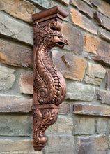 Load image into Gallery viewer, Dragon Corbel Carved Sculpture Statue www.Neo-Mfg.com 20&quot; wall art home garden decor
