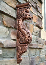 Load image into Gallery viewer, Dragon Corbel Carved Sculpture Statue www.Neo-Mfg.com 20&quot; wall art home garden decor
