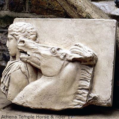 Roman Greek Parthenon Frieze fragment goddess Athena Temple Horse & rider Sculpture museum reproduction art 17