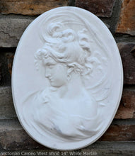 Load image into Gallery viewer, Victorian Cameo silhouette West Wind Sculpture wall Plaque Bas relief 14&quot; www.Neo-Mfg.com left face c11
