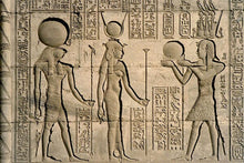 Load image into Gallery viewer, History Egyptian Goddess Hathor Dendera Sculptural wall relief www.Neo-Mfg.com 11&quot; Cow home decor art e9
