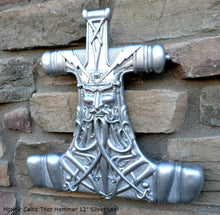 Load image into Gallery viewer, Celtic Thor Hammer Mjolnir wall sculpture statue plaque www.Neo-Mfg.com 12&quot; p14
