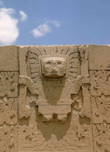 Load image into Gallery viewer, Inca Viracocha Tiwanaku Gateway sun sunkasapas condor head Sculptural wall relief plaque www.Neo-Mfg.com home decor 8.66&quot;
