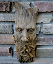 Load image into Gallery viewer, Greenman Whispering Wilhelm green man Tree Sculptural wall relief carving plaque www.Neo-Mfg.com 18&quot;
