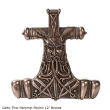 Load image into Gallery viewer, Celtic Thor Hammer Mjolnir wall sculpture statue plaque www.Neo-Mfg.com 12&quot; p14
