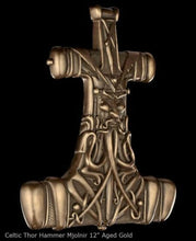 Load image into Gallery viewer, Celtic Thor Hammer Mjolnir wall sculpture statue plaque www.Neo-Mfg.com 12&quot; p14
