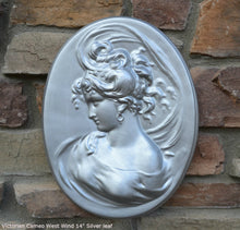 Load image into Gallery viewer, Victorian Cameo silhouette West Wind Sculpture wall Plaque Bas relief 14&quot; www.Neo-Mfg.com left face c11
