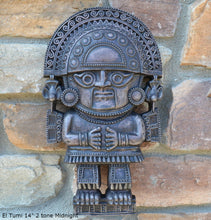 Load image into Gallery viewer, History Peru Inca Mesoamerican El Tumi Naymlap God King Sculptural wall relief plaque 12&quot; www.Neo-Mfg.com e23
