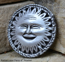 Load image into Gallery viewer, Celestial Sun Rattan Face Pendant Sculpture Wall plaque art decor www.NEO-MFG.com 4&quot;
