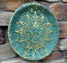 Load image into Gallery viewer, History MAYAN AZTEC CALENDAR Sculptural wall relief plaque 14&quot; curved www.Neo-Mfg.com c14
