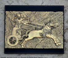 Load image into Gallery viewer, Historical Assyrian warriors Chariot Royal hunt wall art Sculpture www.Neo-Mfg.com 13&quot; Mounted on Plaque
