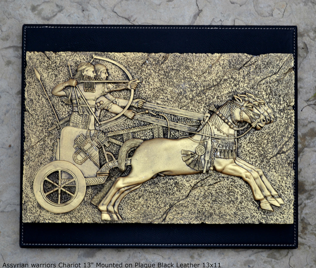 Historical Assyrian warriors Chariot Royal hunt wall art Sculpture www.Neo-Mfg.com 13