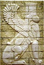 Load image into Gallery viewer, Assyrian Mesopotamian Winged sphinx palace of Darius the Great at Susa wall plaque art Sculpture 19&quot; www.Neo-Mfg.com Museum reproduction
