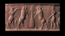 Load image into Gallery viewer, Historical Assyrian Akkadian Contest Cylinder Seal wall Sculpture www.Neo-Mfg.com Mesopotamia
