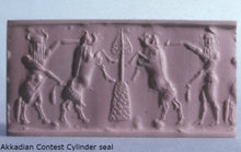 Load image into Gallery viewer, Historical Assyrian Akkadian Contest Cylinder Seal wall Sculpture www.Neo-Mfg.com Mesopotamia
