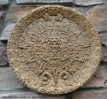 Load image into Gallery viewer, History MAYAN AZTEC CALENDAR Sculptural wall relief plaque 14&quot; curved www.Neo-Mfg.com c14
