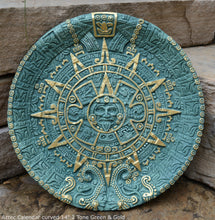 Load image into Gallery viewer, History MAYAN AZTEC CALENDAR Sculptural wall relief plaque 14&quot; curved www.Neo-Mfg.com c14
