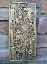 Load image into Gallery viewer, Aztec Mayan Temple foliated cross Left side K&#39;inich Kan Bahlam II carving wall plaque www.Neo-Mfg.com home garden decor art 14&quot; L13
