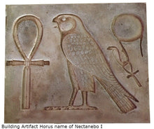 Load image into Gallery viewer, History Egyptian Building Artifact Horus name of Nectanebo I Carved Sculpture Statue www.Neo-Mfg.com Wall art 8.5&quot; g23
