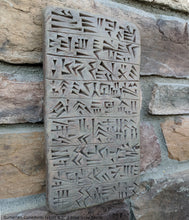 Load image into Gallery viewer, Sumerian Cuneiform tablet Sculptural wall relief plaque www.Neo-Mfg.com 8.5&quot; g8
