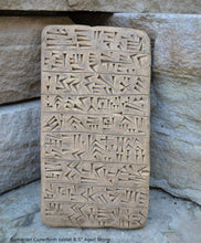 Load image into Gallery viewer, Sumerian Cuneiform tablet Sculptural wall relief plaque www.Neo-Mfg.com 8.5&quot; g8
