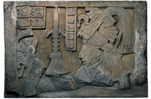 Load image into Gallery viewer, History Aztec Mayan Lintel 41 Yaxchilan Lord Bird Jaguar Sculptural wall relief plaque 6&quot; www.Neo-Mfg.com Museum Reproduction
